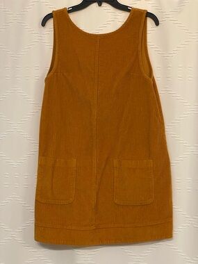 Corduroy Pinafore Dress in Mustard